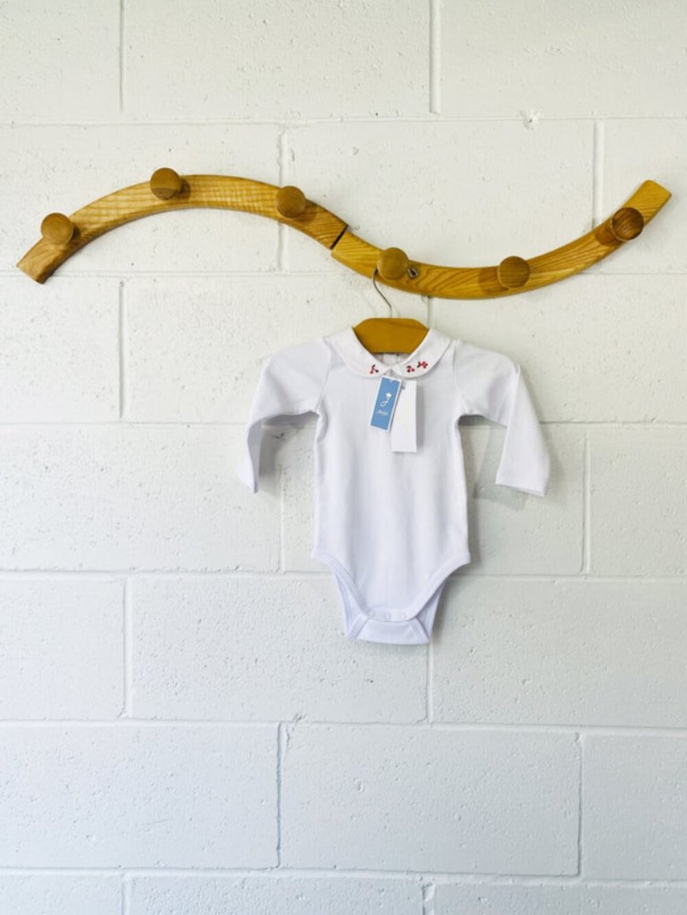 Jacadi Embroidered Collar Onesie, 6 months